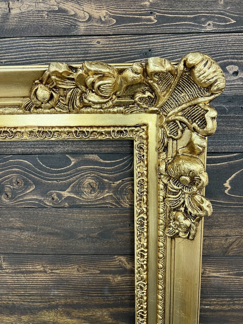 Old World Style Picture Frame Ornate Wood Picture Framegold Etsy