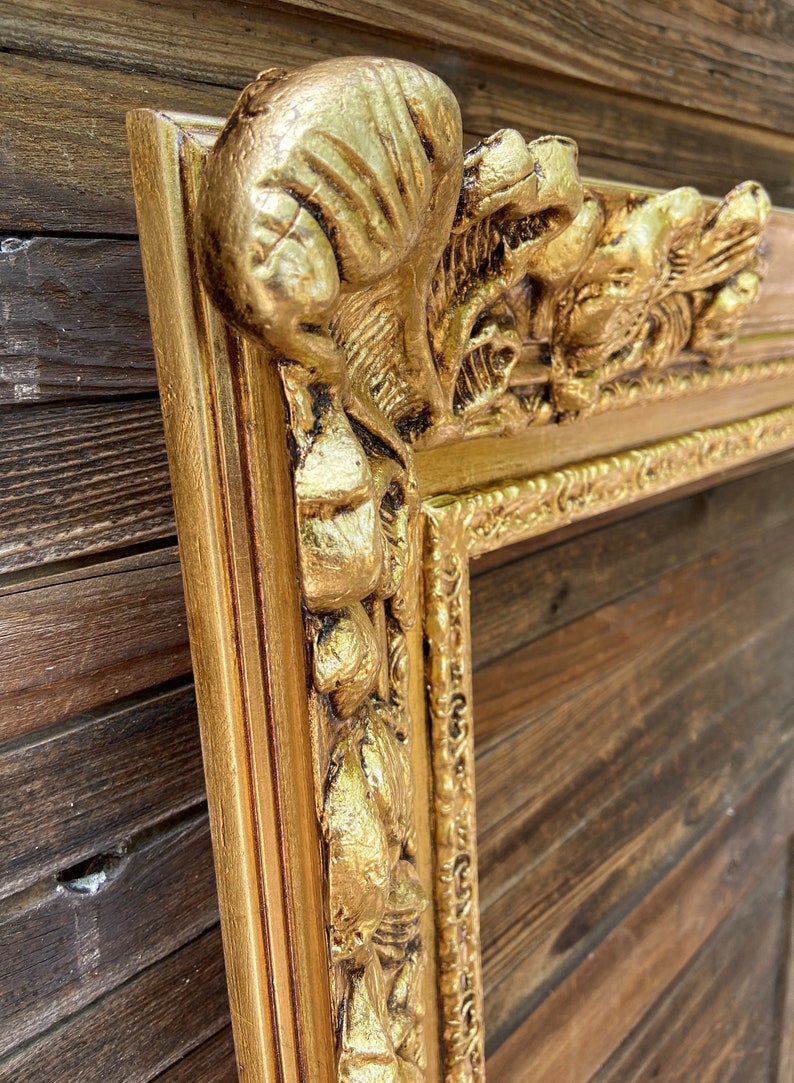 Old World Style Picture Frame Ornate Wood picture frameGold Etsy