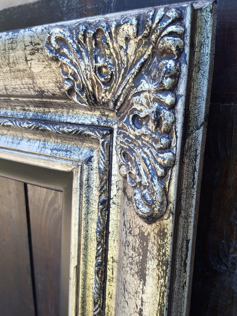 Antique Style Low Profile Frame. Ornate Wood Picture Frame Etsy