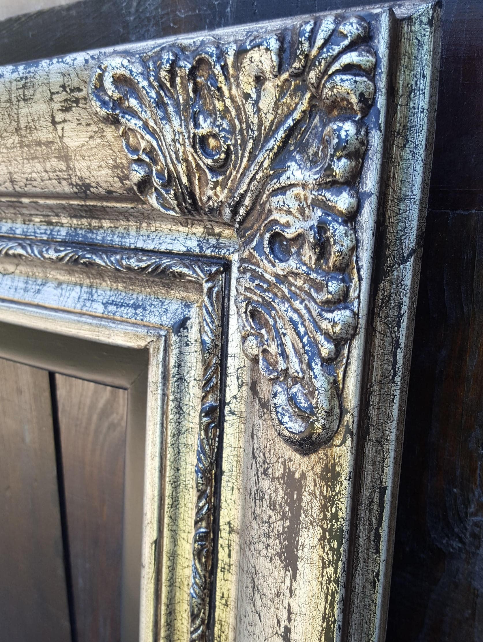 Antique Style Low Profile Frame. Ornate Wood Picture Frame Etsy