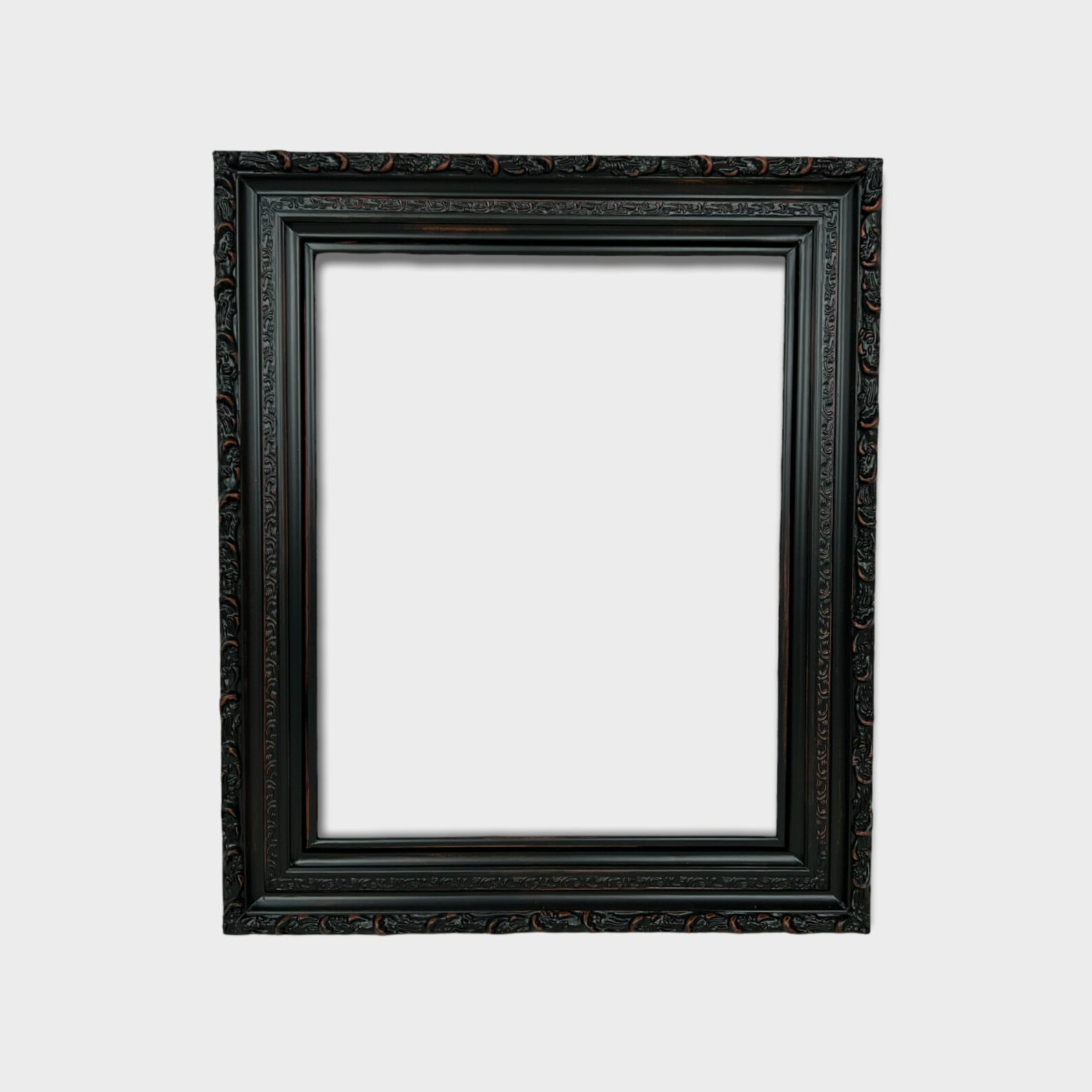 Vintage Style Black Wood Picture Frame With Compo Ornate Trim. Etsy