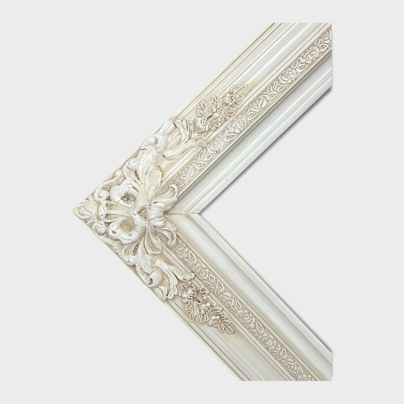 Traditional compo XL ornate corners wood frame, Ivory ,vintage wood picture frame, antique style frame,custom picture frame,cream ivory 