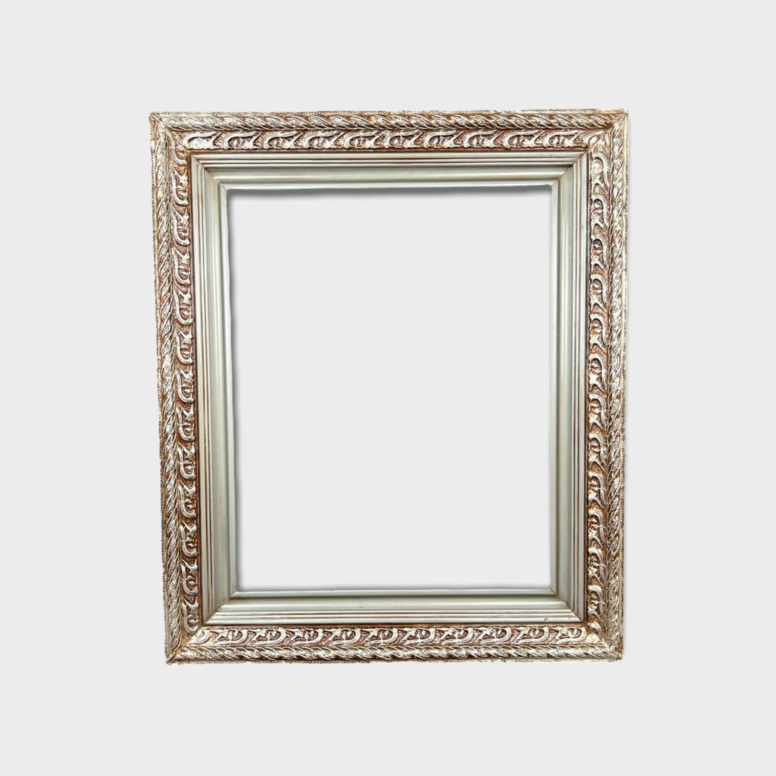 Silver Leaf Wood Picture Frame Ornate Frame Botanical Etsy