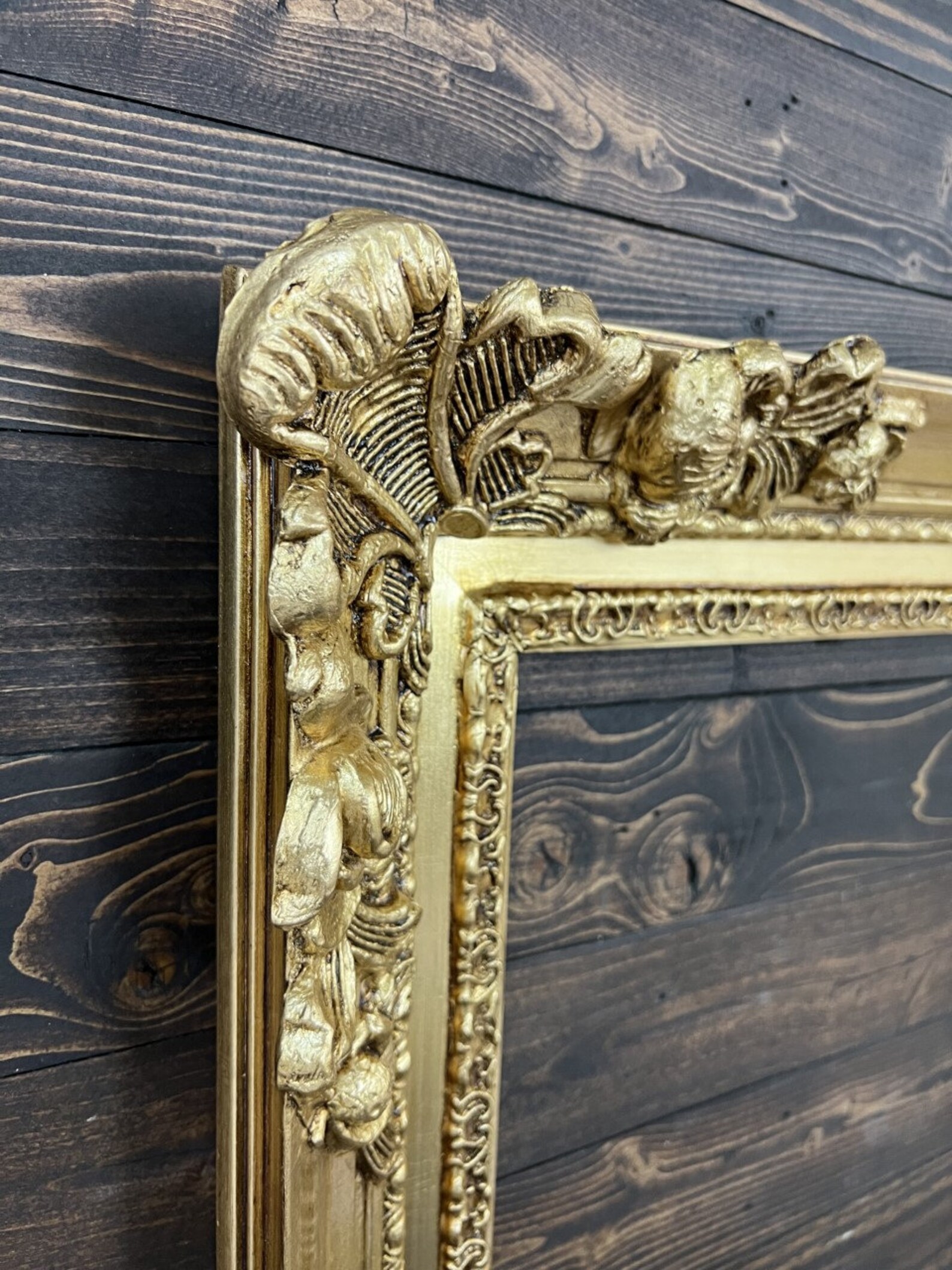 Old World Style Picture Frame Ornate Wood Picture Framegold Etsy