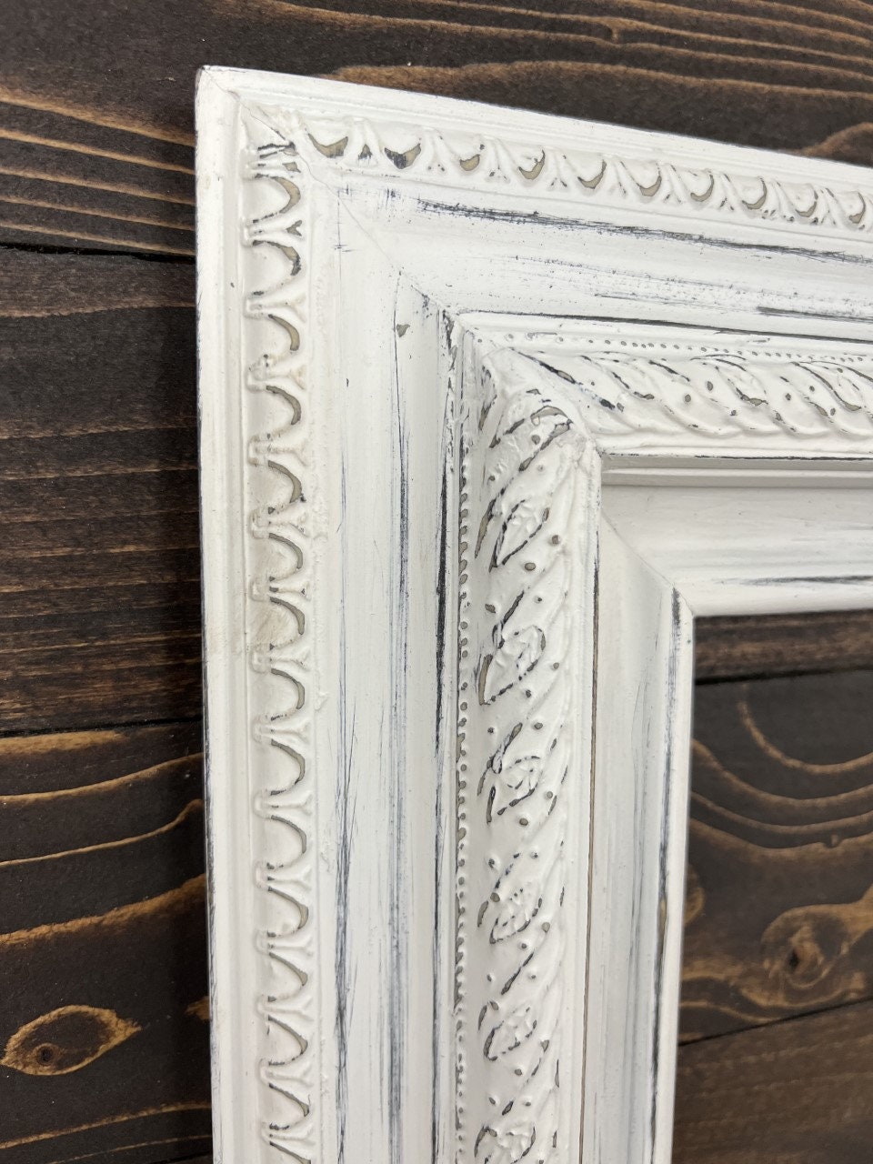 Distressed White Picture Frame Vintage Picture Frame Antique Etsy