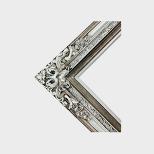 24 x 36 In stock ready to ship, Traditional compo XL ornate corners wood frame, Vintage Silver , vintage wood picture frame, antique style