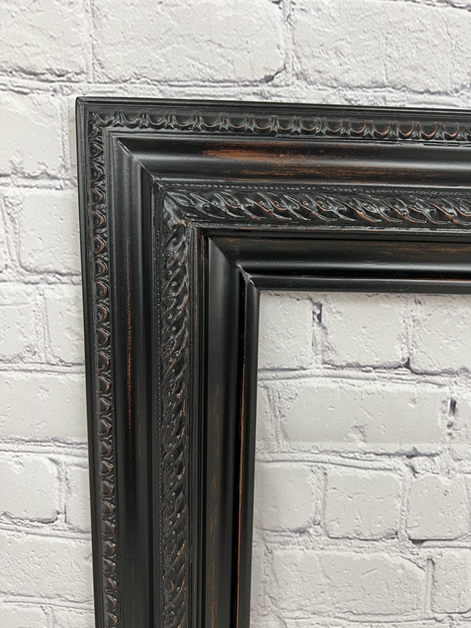 Distressed Black Picture Frame Vintage Picture Frame Antique Etsy