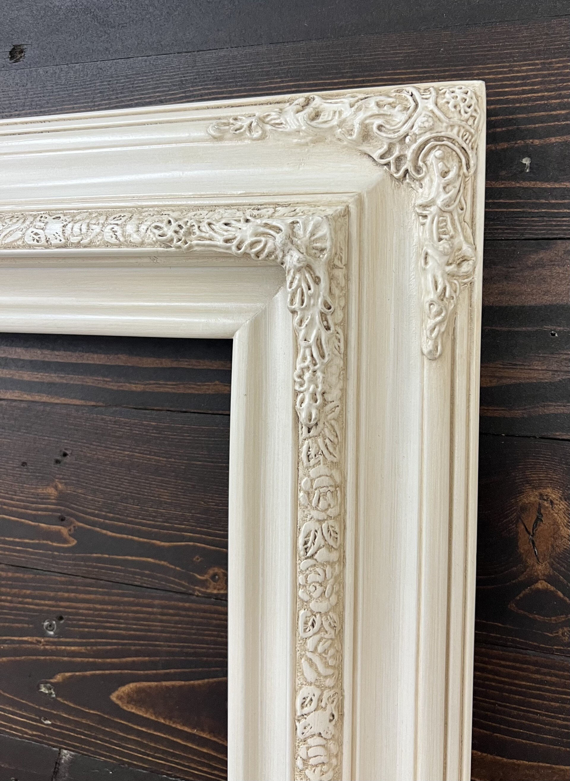 Frame Compo Traditional Compo Ornate Wood Frame, IVORY FINISH, White Wood Picture ...