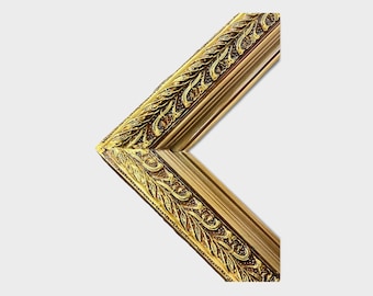 20 x 30 In stock ready to ship, Gold leaf wood picture frame, ornate frame, floral details, antique frame, vintage frame,
