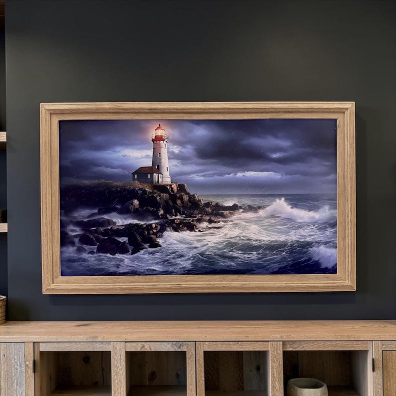 32" to 75" Inch TV frame for Samsung The Frame TV and Frame Pro TV models, Rustic Driftwood finish, not meant for use with other TVs. image 2