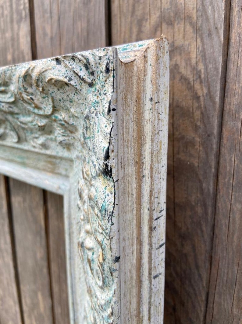 shabby chic frame portrait frame,oil painting frame Distressed White,canvas frame,Vintage frame Victorian Style Wood ornate Picture Frame