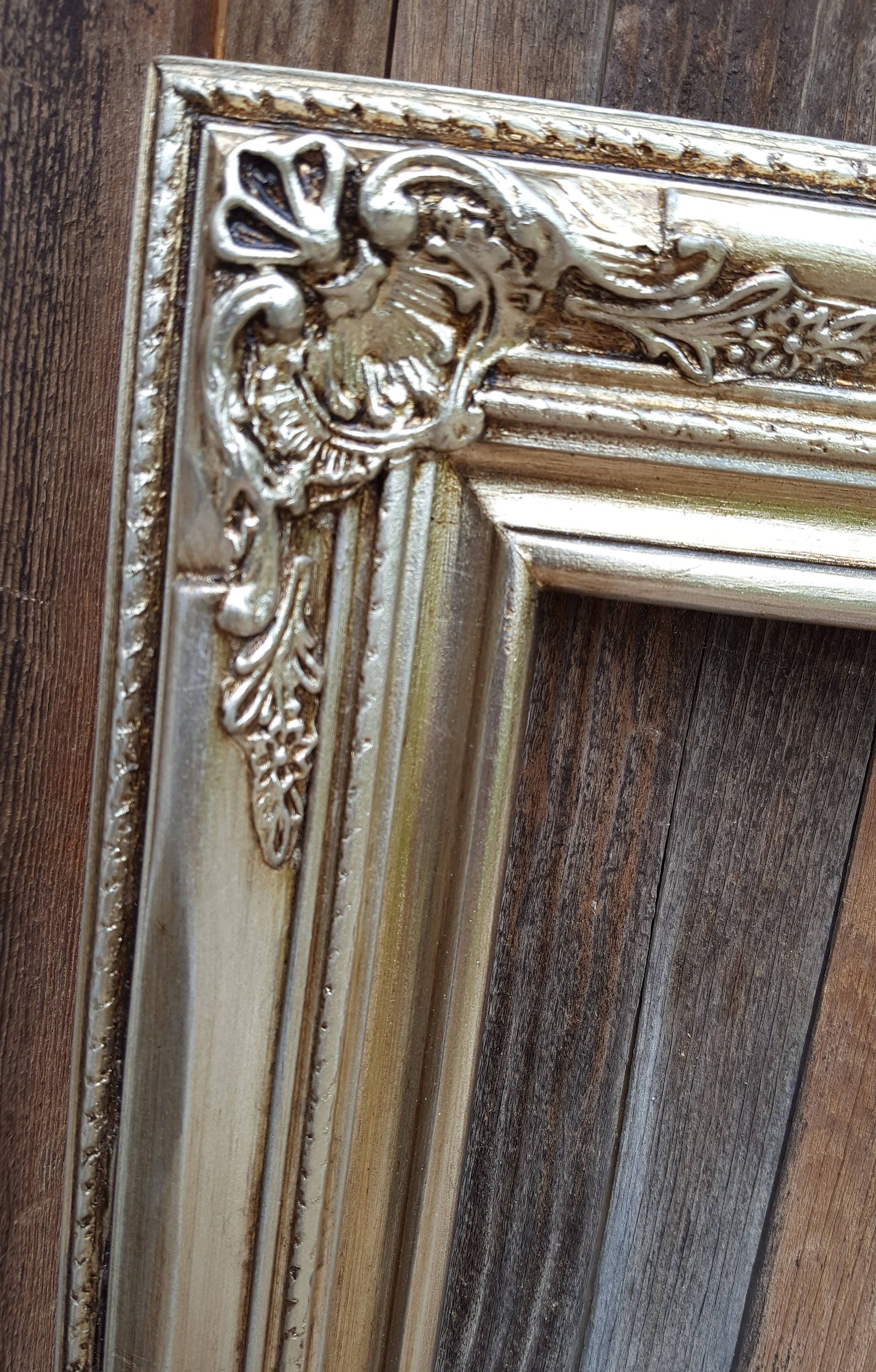 Classic Style ornate Wood Picture Frame silver leaf Etsy