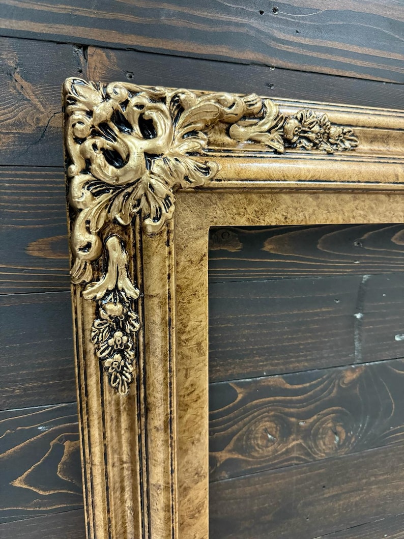 32" to 65" inch Ornate frame for Samsung The Frame TV and Frame Pro TV models, Marble Gold finish, not meant for use with other TVs. image 4