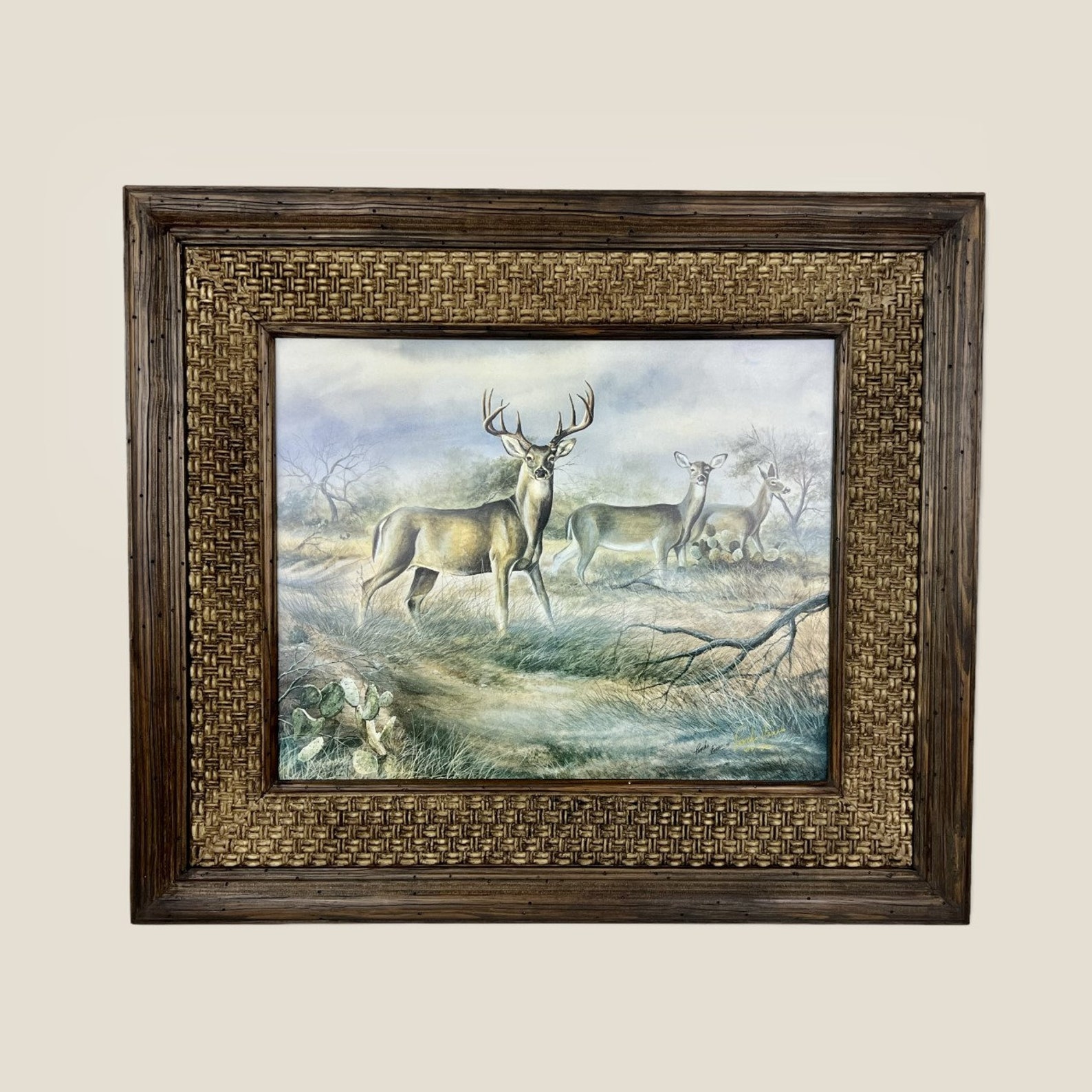 Rustic Huntingborder Rustic Frame With Ornate Burlap Style ,ranch Decor, Hunting Decor, Farm ...