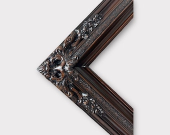 30 x 40 In Stock - Ready to Ship, Traditional compo XL ornate corners wood frame, Dark Walnut, vintage wood picture frame, antique style