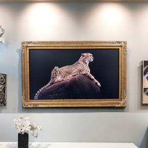 32" to 65" inch Ornate frame for Samsung The Frame TV and Frame Pro TV models, Marble Gold finish, not meant for use with other TVs. image 2