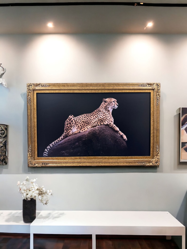 32" to 65" inch Ornate frame for Samsung The Frame TV and Frame Pro TV models, Marble Gold finish, not meant for use with other TVs. image 2