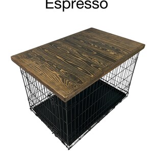 Dog Kennel Wood Top with safety lip, ESPRESSO STAIN, handcrafted, dog crate topper, dog crate table top, custom made sizes are available, Bild 2