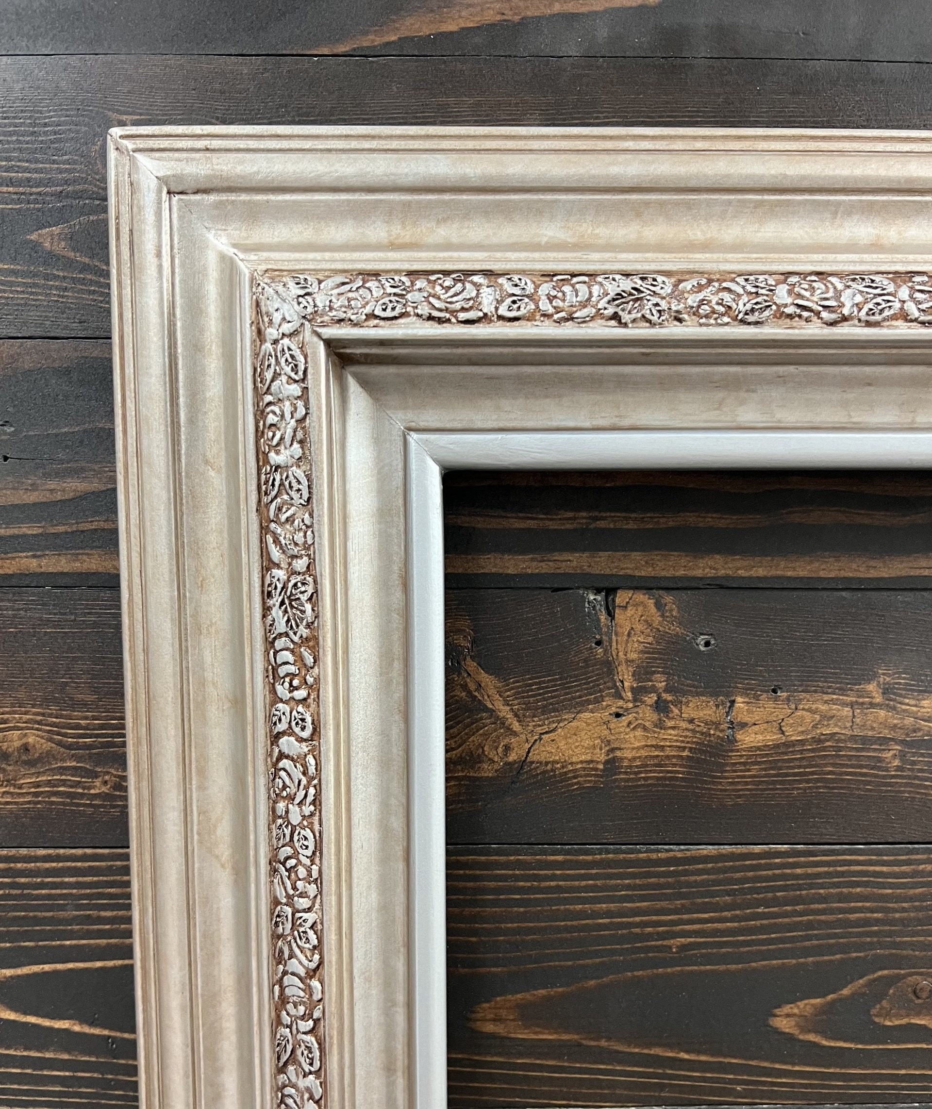 Traditional Frames Traditional Vintage Style Wood Frame, MARBLE SILVER, Wood Picture Frame ...
