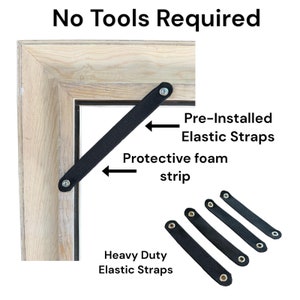 32" to 75" Inch TV frame for Samsung The Frame TV and Frame Pro TV models, Rustic Dark Wood with Burlap, does not work for other TVs. zdjęcie 10