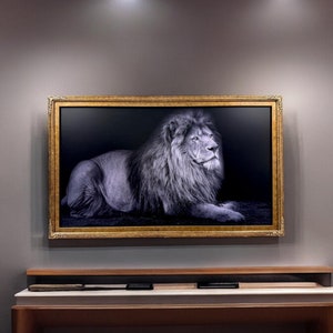 Marco ornamentado de 32" a 75" pulgadas para los modelos de televisores Samsung The Frame y Frame Pro, acabado en oro mármol, no apto para otros televisores.