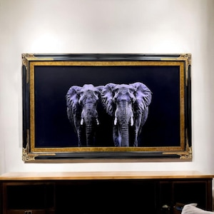 32" To 50" Inches Tv Frame For The Frame Tv By Samsung & Frame Pro Tv Models, Black With Gold Leaf Accents. Not Compatible With Other Tvs.