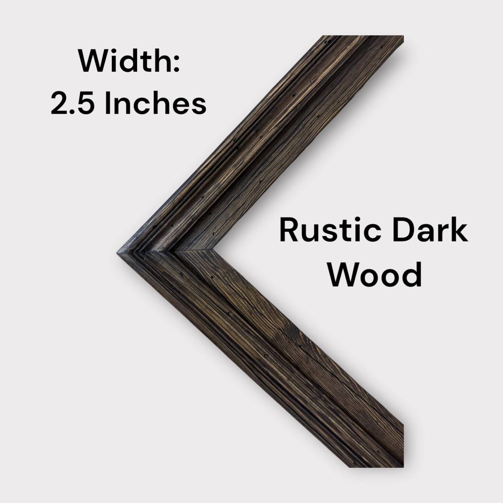 55, 65 & 75 Inch TV Frame for TCL NXT Frame Tv, Rustic Dark Wood