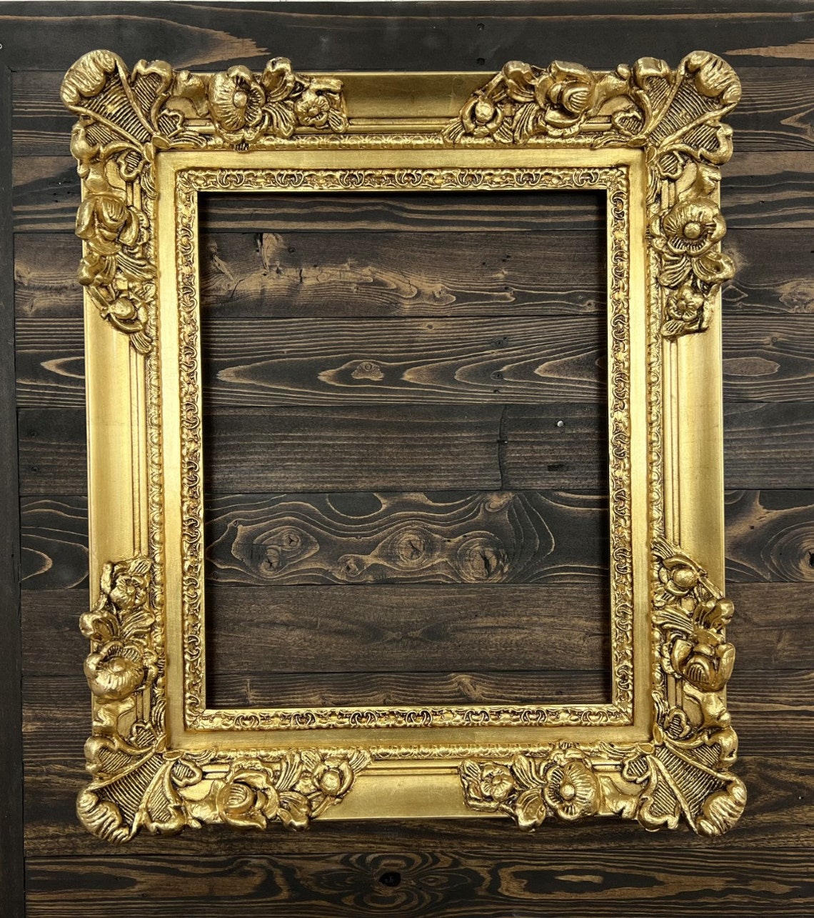 Old World Style Picture Frame Ornate Wood Picture Framegold Etsy