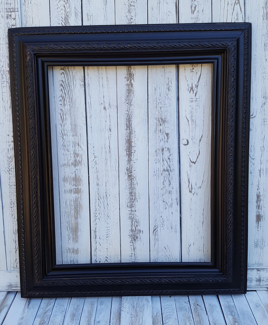 Distressed black picture frame vintage picture frame antique Etsy