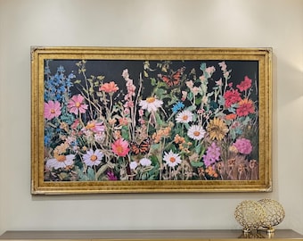 55, 65 & 75 inch Hisense Canvas TV Ornate frame, Gold Marble finish, Canvas TV by Hisense, not meant for use with other TVs,