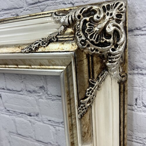 16 x 24 In stock ready to ship, Classic ornate shops wood frame, White frame, silver leaf frame,custom canvas frame, portrait frame,