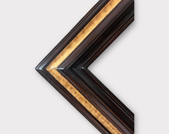 WALNUT finish with OAK accent wood picture frame, handpainted, custom frame,western decor, rustic decor, canvas frame, portrait frame,