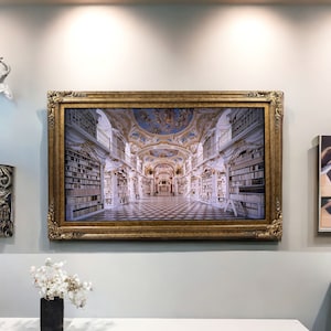 32" to 65" inch Ornate frame for Samsung The Frame TV and Frame Pro TV models, Marble Gold finish, not meant for use with other TVs. image 10