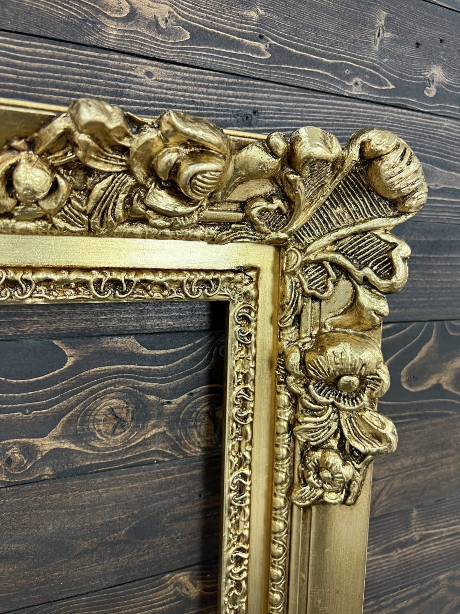 Old World Style Picture Frame Ornate Wood Picture Framegold Etsy