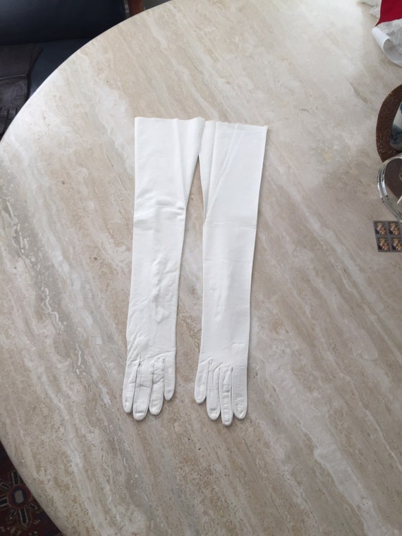 White Leather Opera Gloves