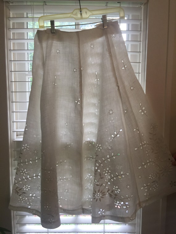 Vintage Cotton Eyelet Skirt - image 2