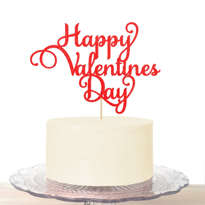 Happy Valentines Day Cake Topper Valentine's Topper Rose | Etsy
