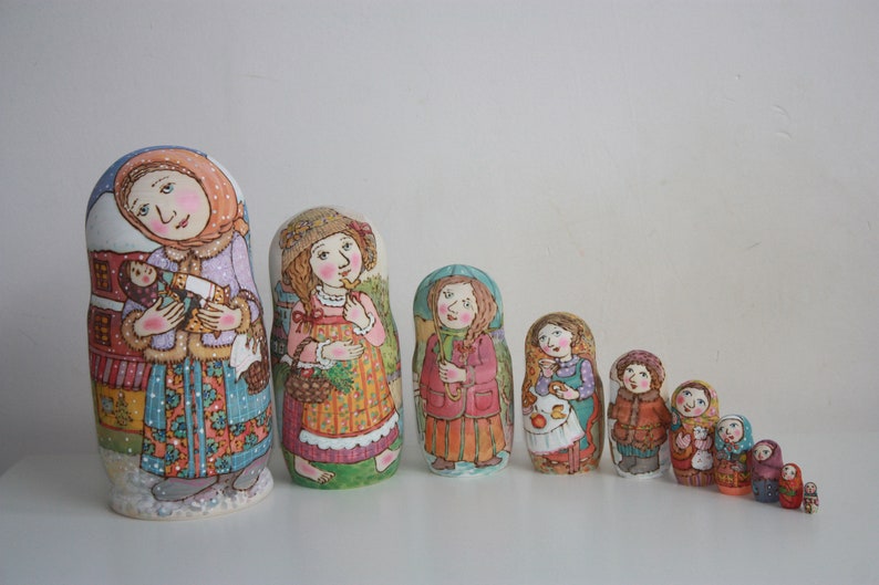 Hand painted matryoshka quot; Seasons quot; Hand painted matryoshka quot; Seasons quot;