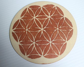 Custom Double-sided Crystal Grid Board - Metatron's Cube and Flower of Life both on one grid board!
