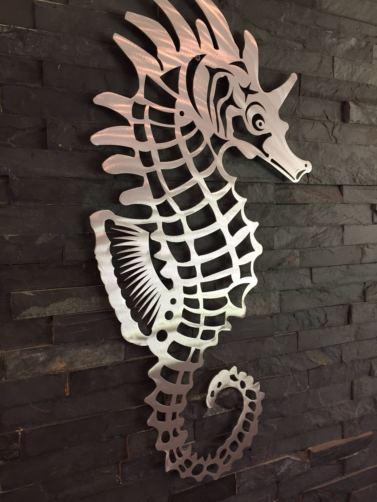 Seahorse Metal wall art home decor garden Metal fish art Etsy