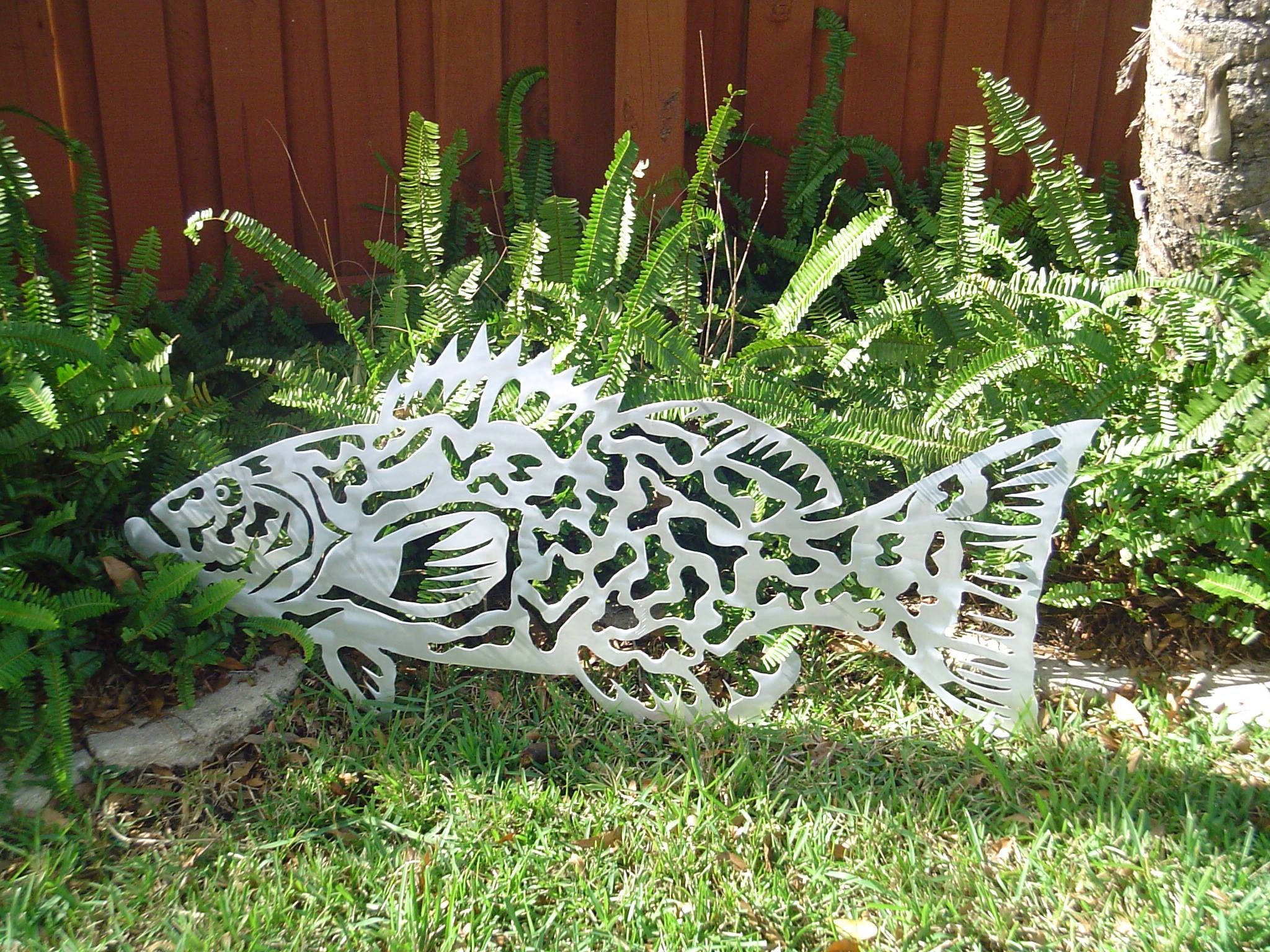 Grouper Wall Hanging Sea Life Art Home Decor Fish Sculpture Etsy