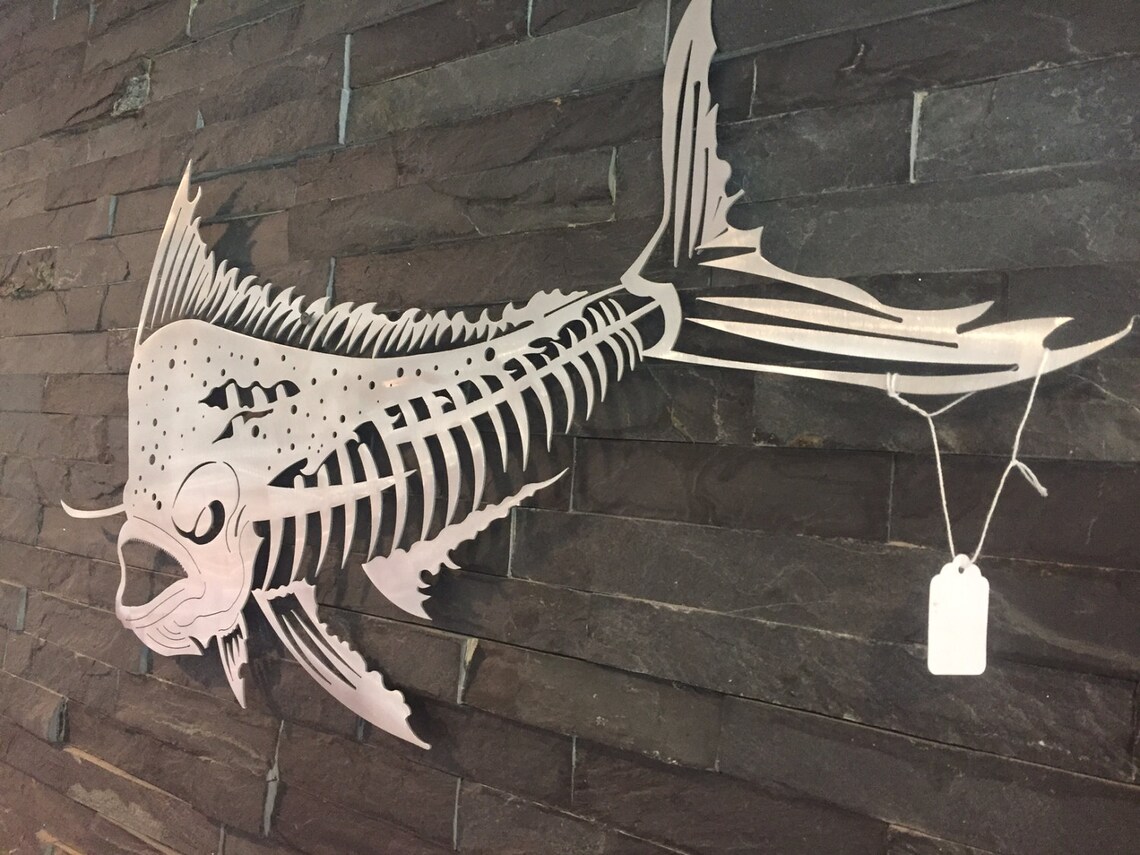 Mahi Mahi Bones Metal wall art metal fish art metal home decor | Etsy