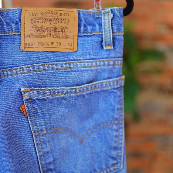 Baby Blue Stonewashed 1980s Vintage Levis 505 Denim Orange Tab - Etsy