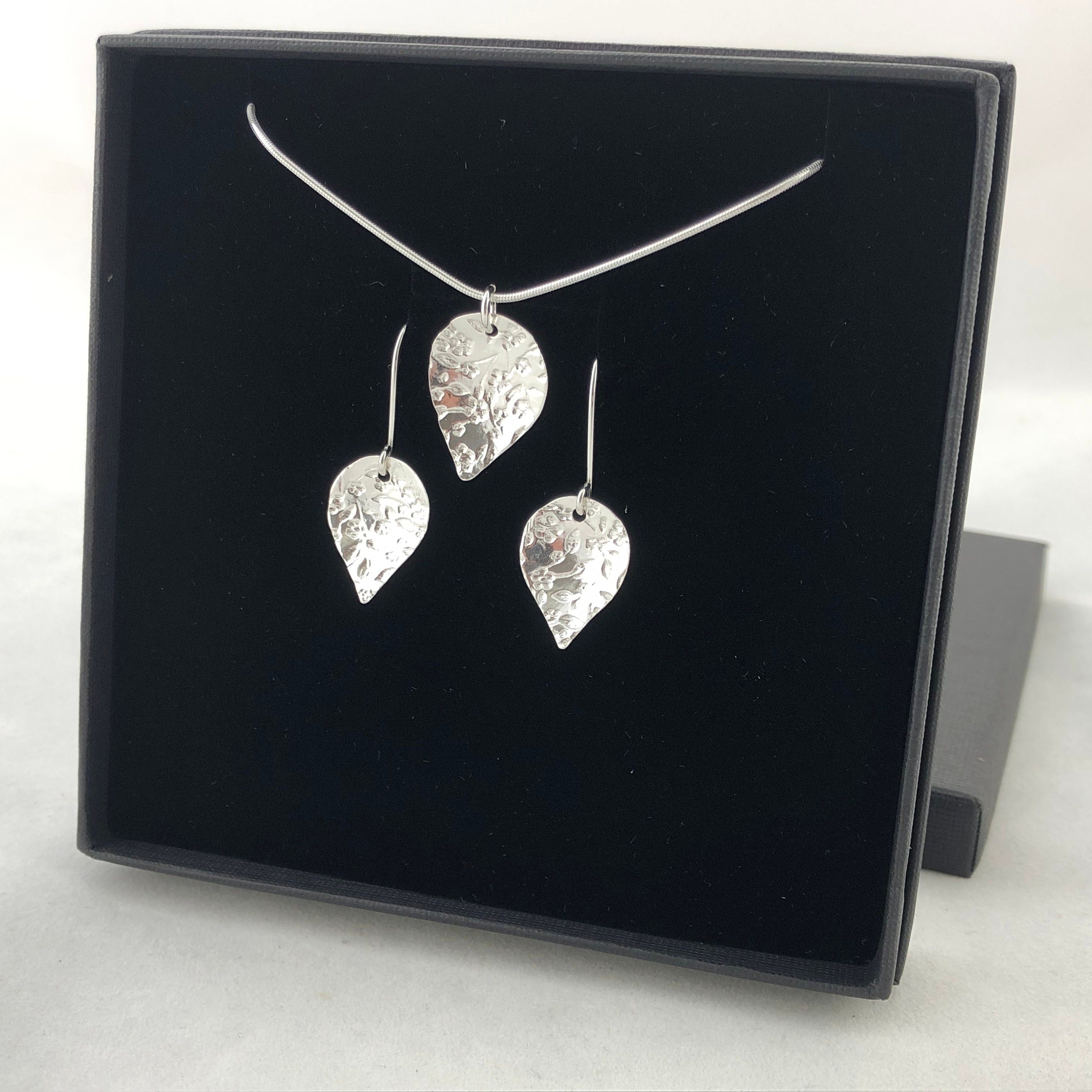 Set Gioielli Donna Argento 925 – Collana E Orecchini Con Cristallo Rosa Fiore – Regalo