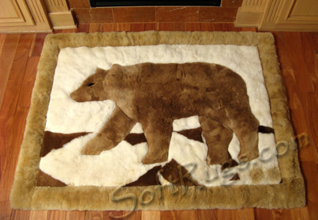 Alpaca Fur Rug-4x5ft4in-brown Bear Pattern in Baby Alpaca - Etsy