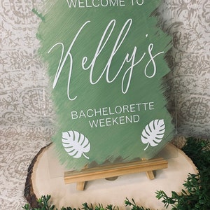 Bachelorette/Bridal Shower Welcome Sign | 9x12 Glass Sign | Glass Wedding Sign | Glass Bachelorette Party Sign | Glass Bridal Shower Sign