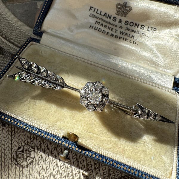 Victorian Diamond Cupid's Arrow Brooch