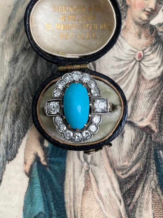 Edwardian Turquoise and Diamond Ring