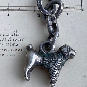 Early Victorian Silver Poodle Pendant Fob