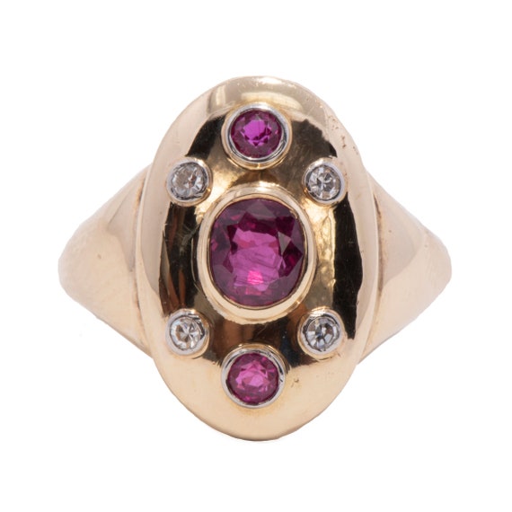 14k Vintage Ruby and Diamond Ring - image 2